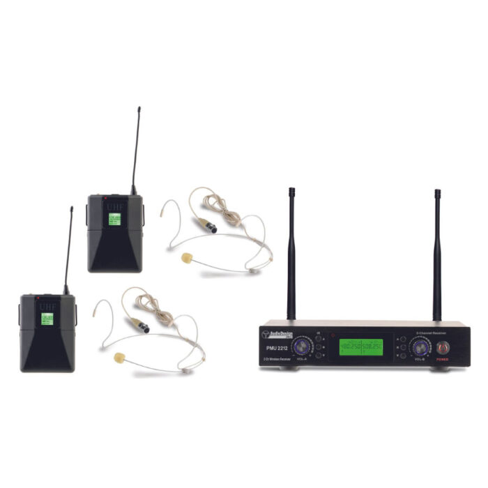 AUDIODESIGN PMU 2212BP Sistema Wireless 200Ch UHF 2Body Pack+Archetti 2Ch