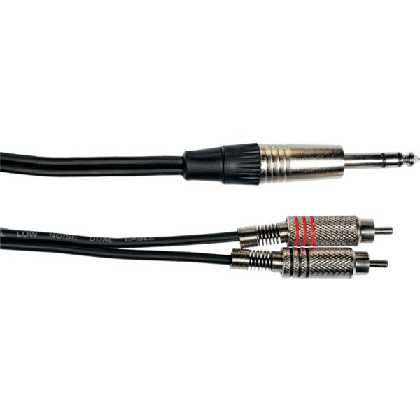 YELLOW CABLE K02ST-3 Cavo Segnale Stereo 2x RCA maschio/Jack TRS 3 m