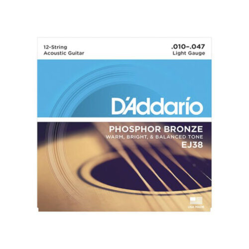 D'ADDARIO EJ38 PHOSPHOR BRONZE ACOUSTIC GUITAR STRINGS (12 STRINGS)