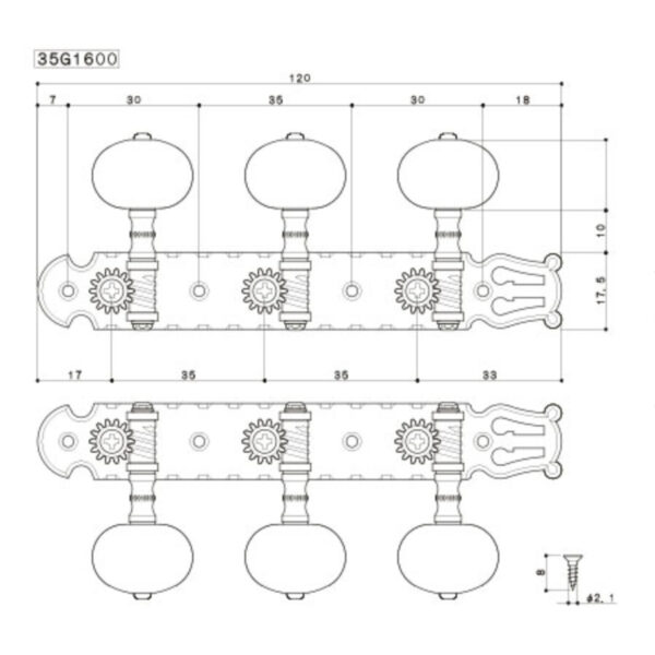 GOTOH 35G1600GGEW Set Meccaniche Chitarra Dorate