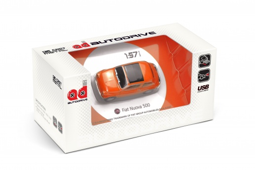 AUTODRIVE USB CAR FIAT500 ORANGE 16 GB