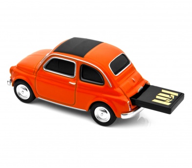 AUTODRIVE USB CAR FIAT500 ORANGE 16 GB