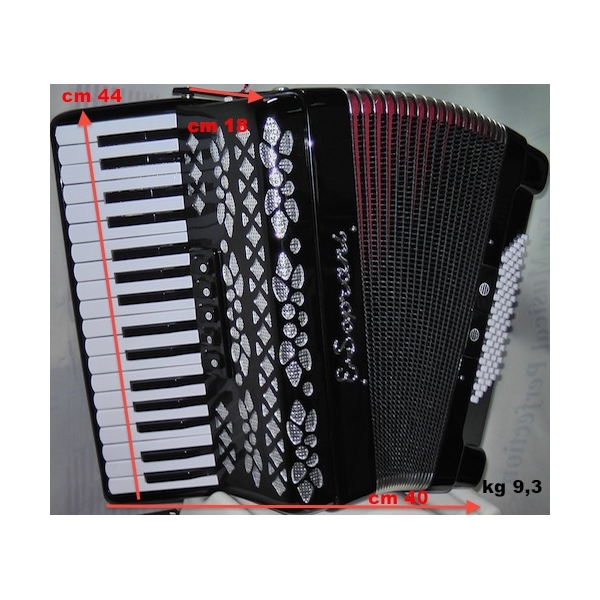 ELENA SOPRANI 737KKBK MOD.34-72 3/4 NERO PIANO ACCORDEON